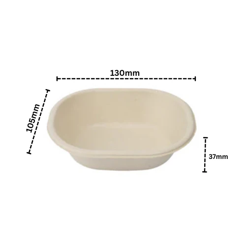 Biodegradable Bagasse Round Disposable Bowl 250Ml - Image 2