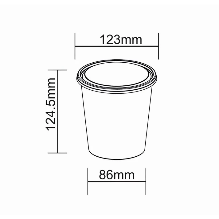 Round Food Container With LID 34 Oz 1000Ml - Image 2