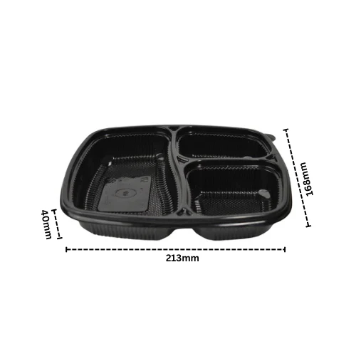 3 Compartment Meal Box Tray With Lid Mini - Image 2
