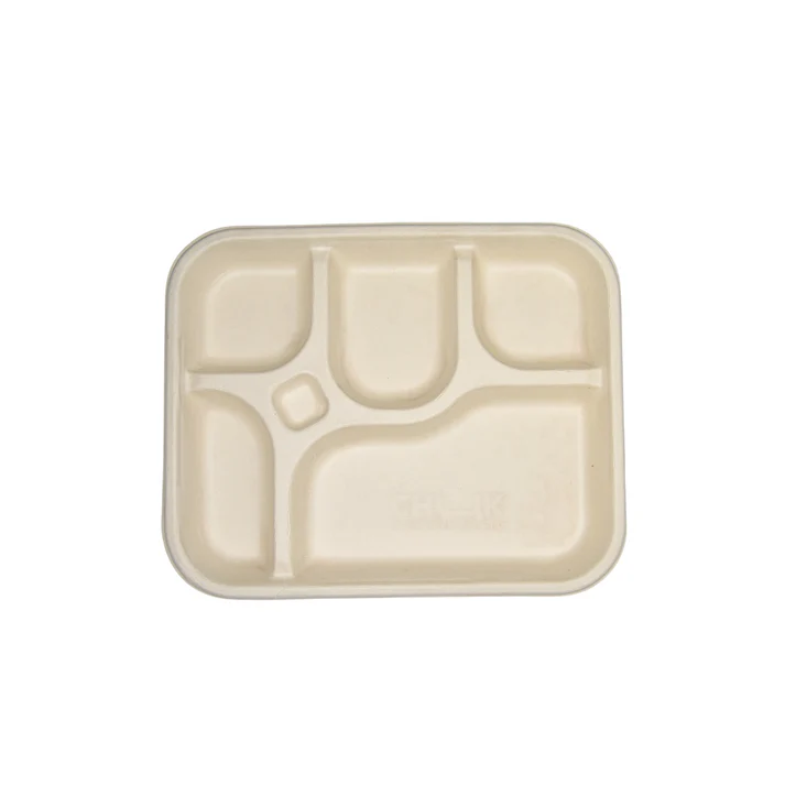 Biodegradable Bagasse Disposable 5 CP Serving Plate