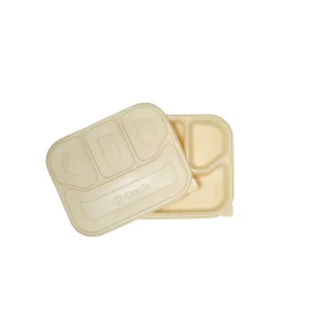 4 Compartment Cornstarch Meal Box Tray With Lid