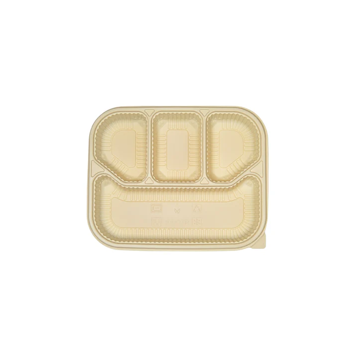 4 Compartment Cornstarch Meal Box Tray With Lid - Image 6