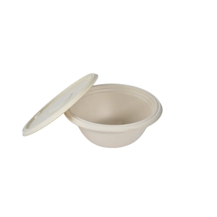 Biodegradable Bagasse Takeaway Round Container With LID 1000Ml