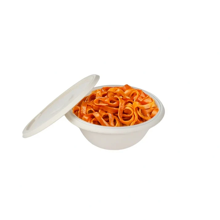Biodegradable Bagasse Takeaway Round Container With LID 750Ml - Image 2