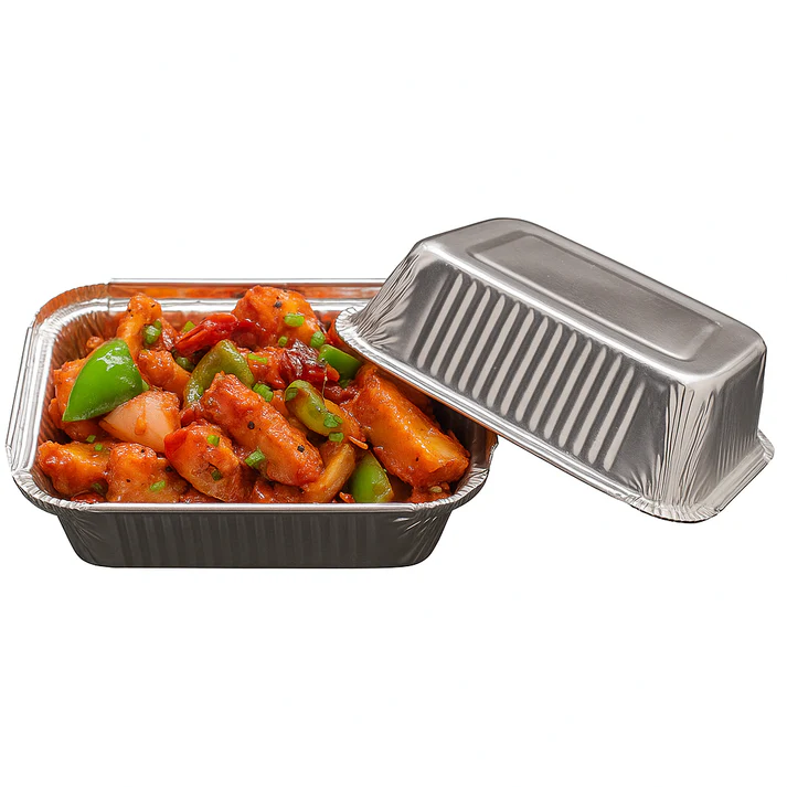 Aluminum Foil Food Container WIth LID 450ML - Image 3