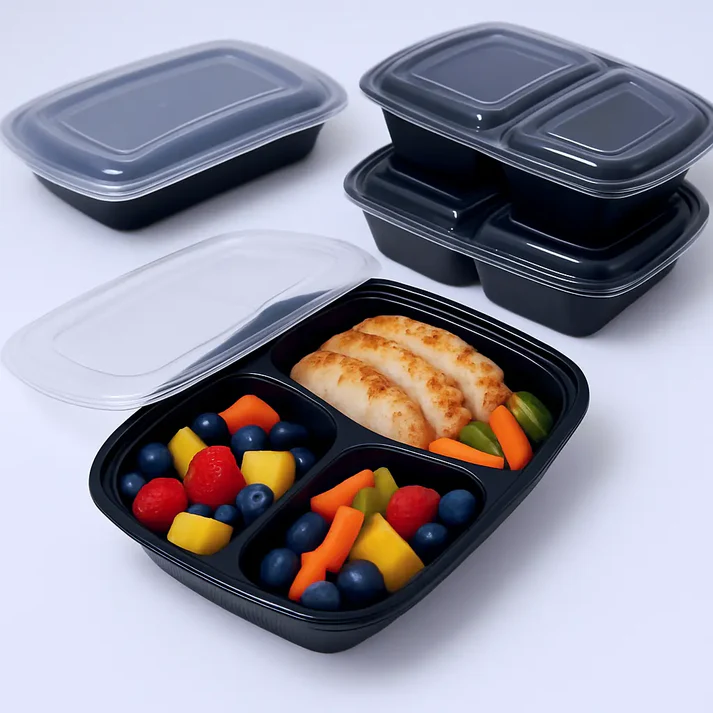 2 Compartment Meal Box Tray With Lid - Image 3