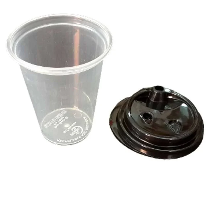 Transparent Round 500ML Sipper Glass with Lids - Image 2