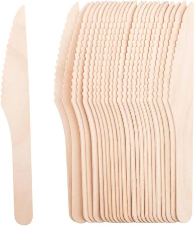 Disposable Wooden Knife 160mm - Image 3